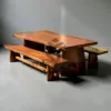 meja bangku makan kayu besar minimalis
