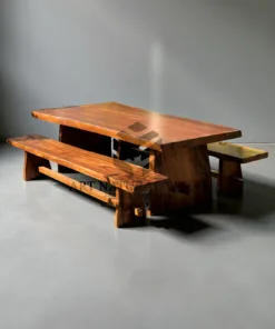 meja bangku makan kayu besar minimalis