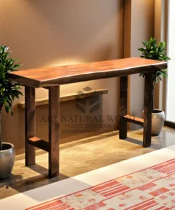 meja foyer minimalis kayu solid trembesi-meja konsul minimalis kayu
