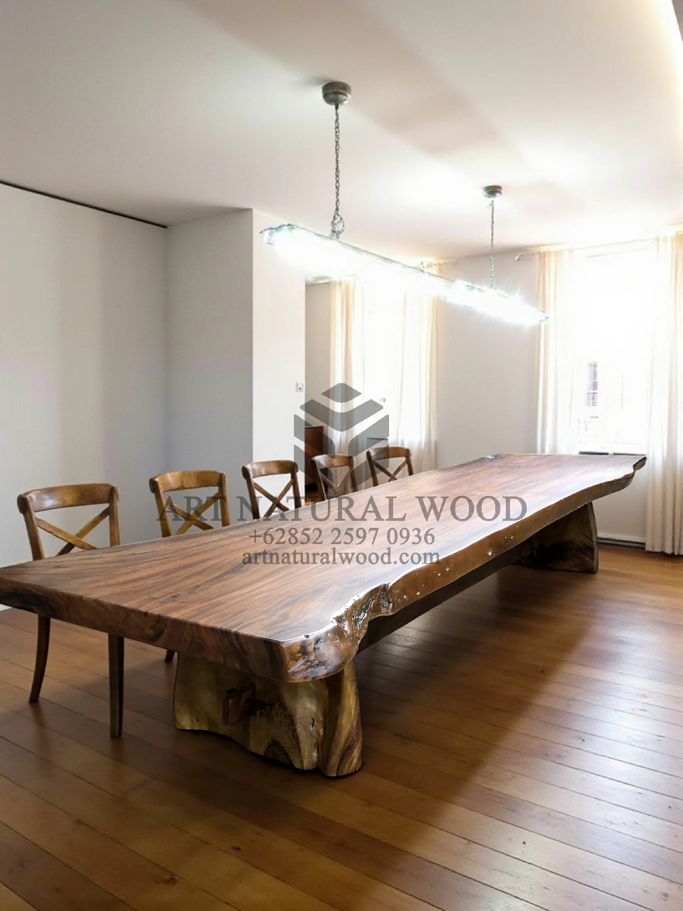 meja kayu besar solid papan 1 lembar utuh-meja meeting kayu ukuran besar