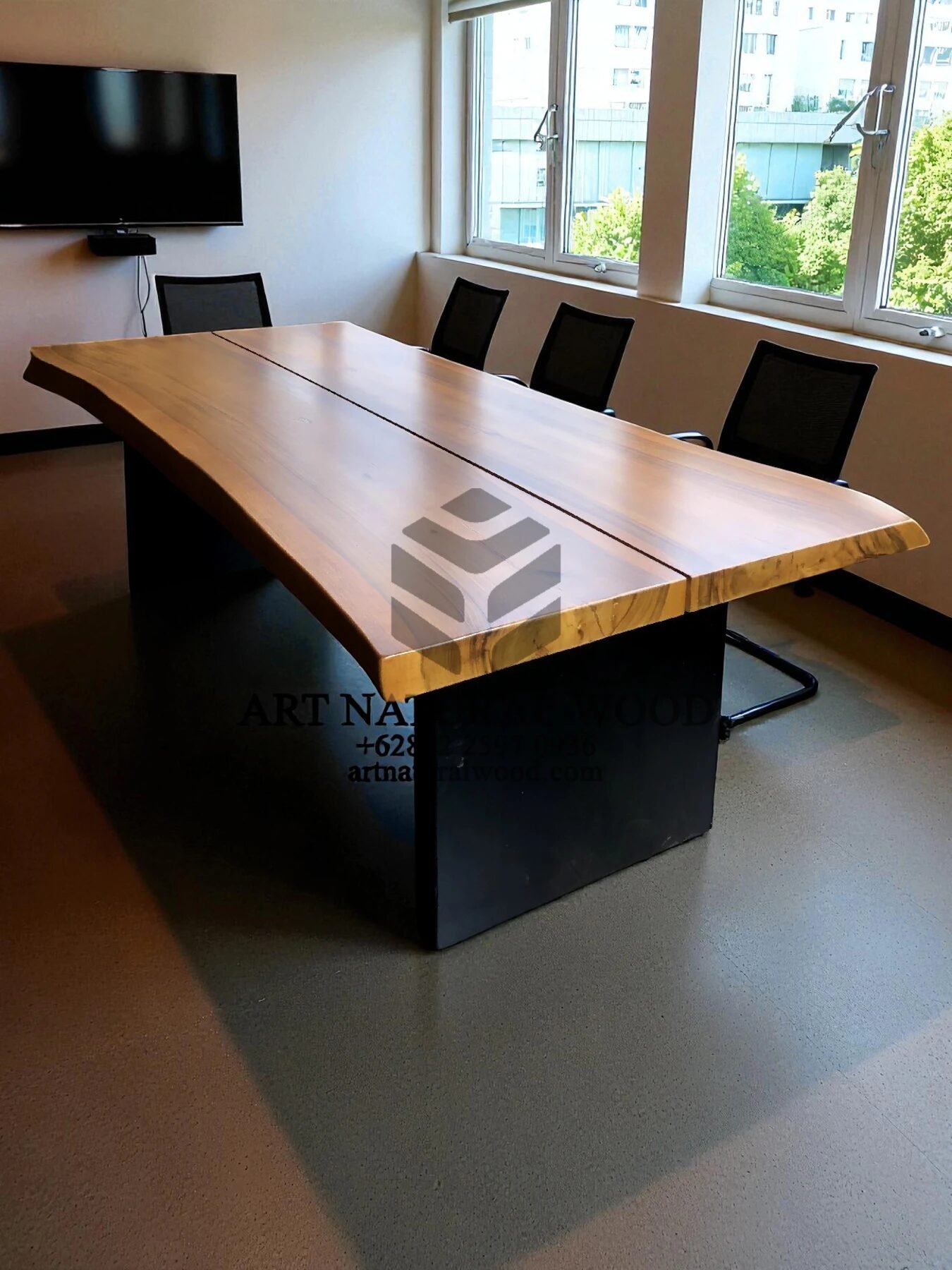 meja kayu besar untuk meeting kantor-meja meeting kayu besar-meja rapat kantor kayu minimalis