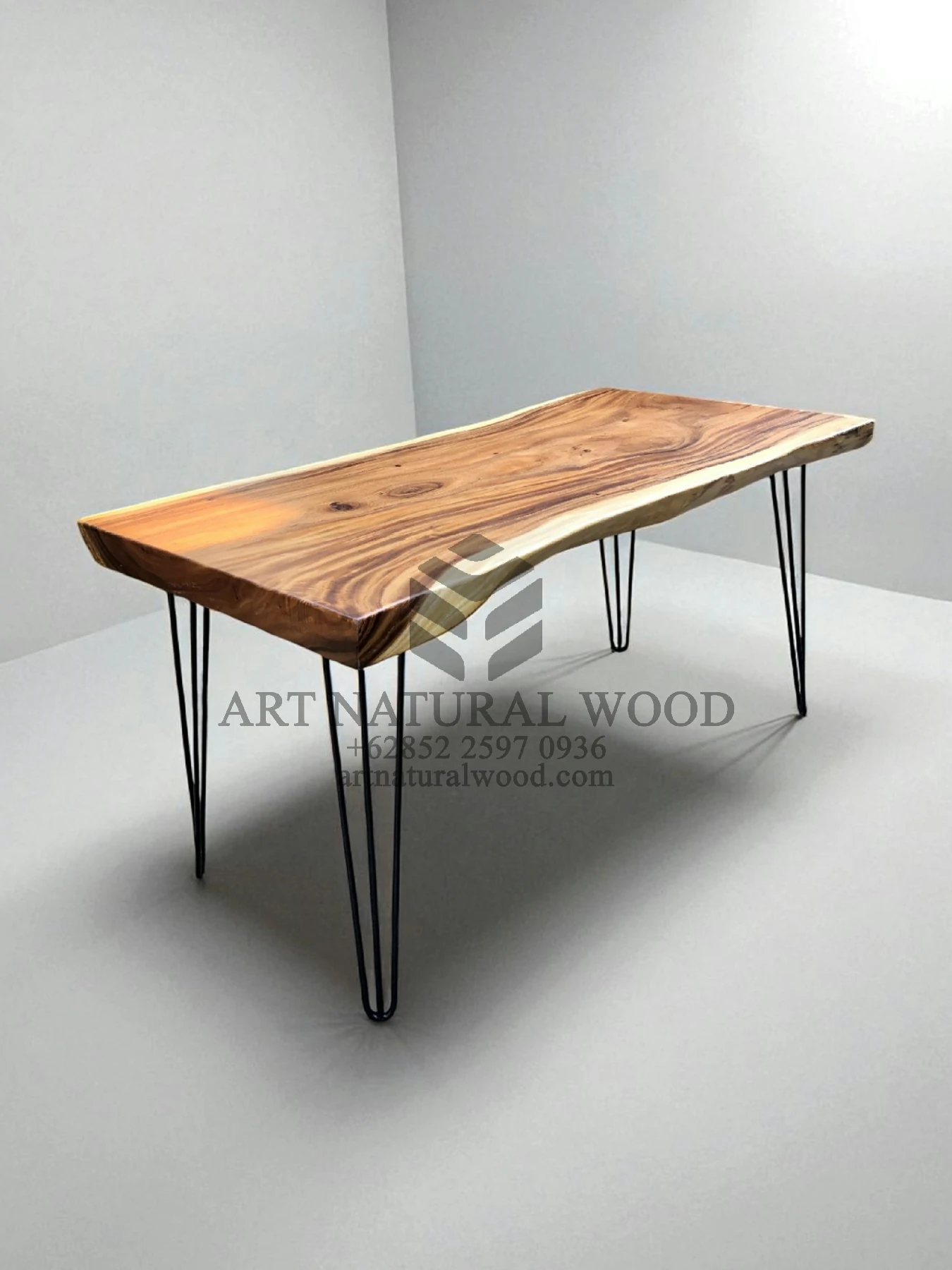 meja komputer desain industrial minimalis-meja komputer kayu solid