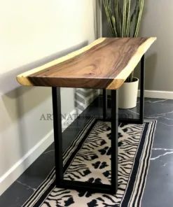 meja konsol minimalis ruang tamu kayu trembesi solid-console table minimalis