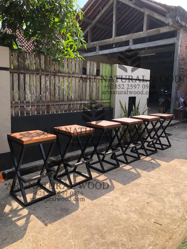 kursi stool kaki besi industrial minimalis