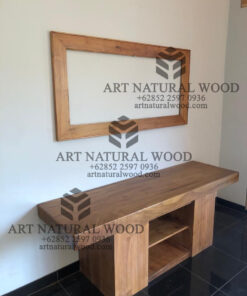 meja wastafel kamar mandi hotel kayu solid