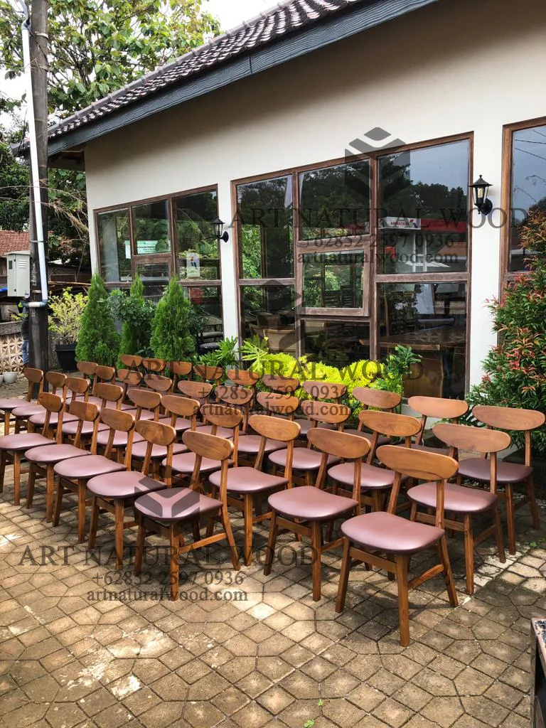 kursi cafe minimalis modern kayu jati model ropan