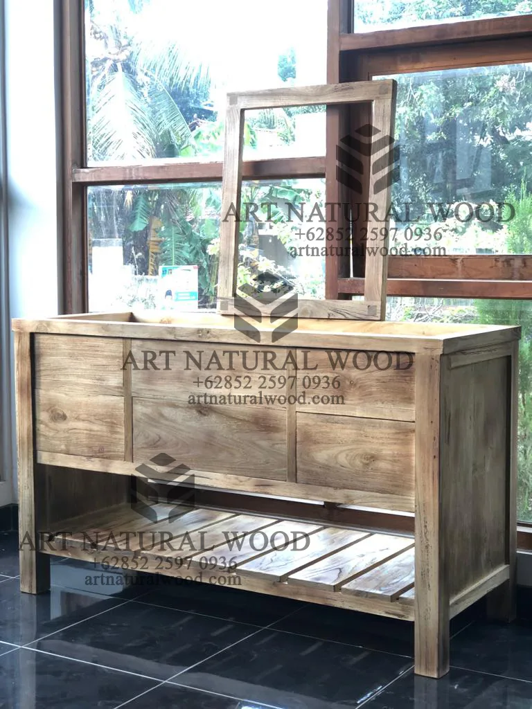 meja wastafel kayu jati solid minimalis antik-meja wastafel minimalis modern