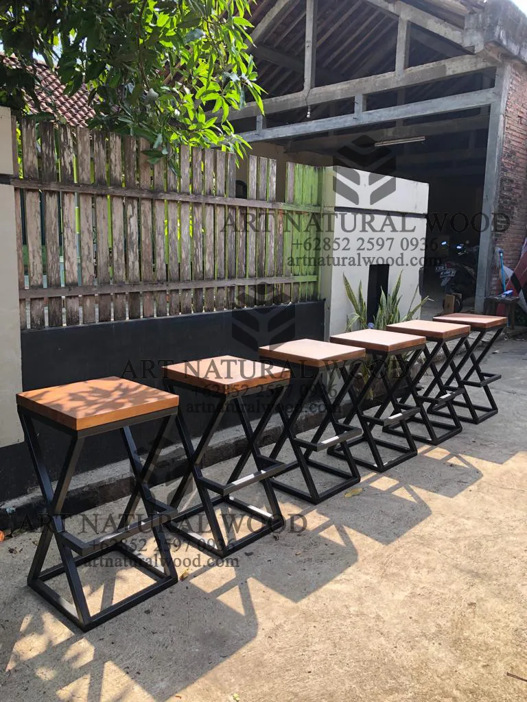kursi stool kaki besi industrial minimalis