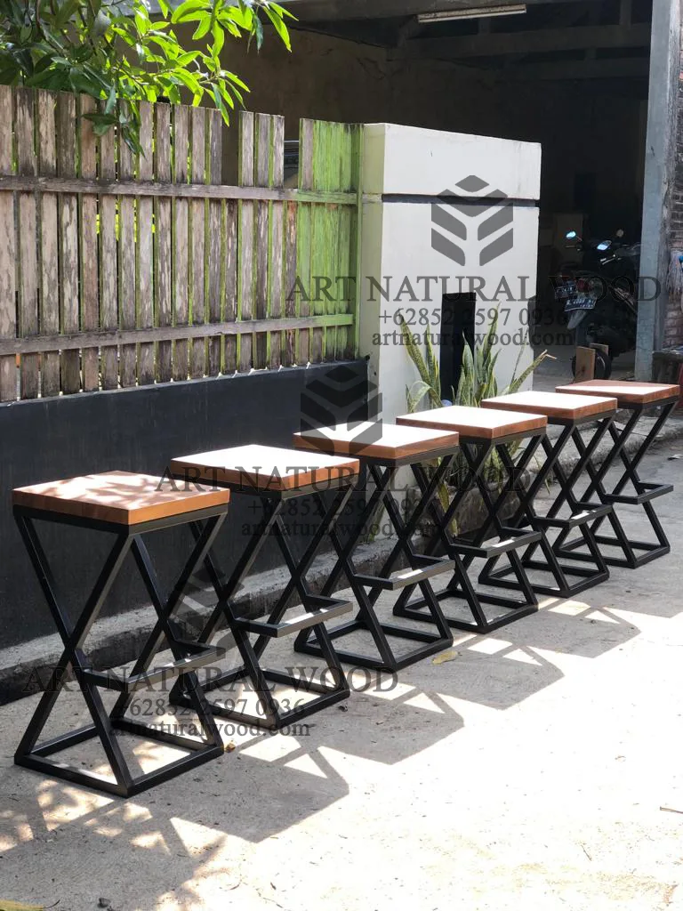 kursi stool kaki besi industrial minimalis