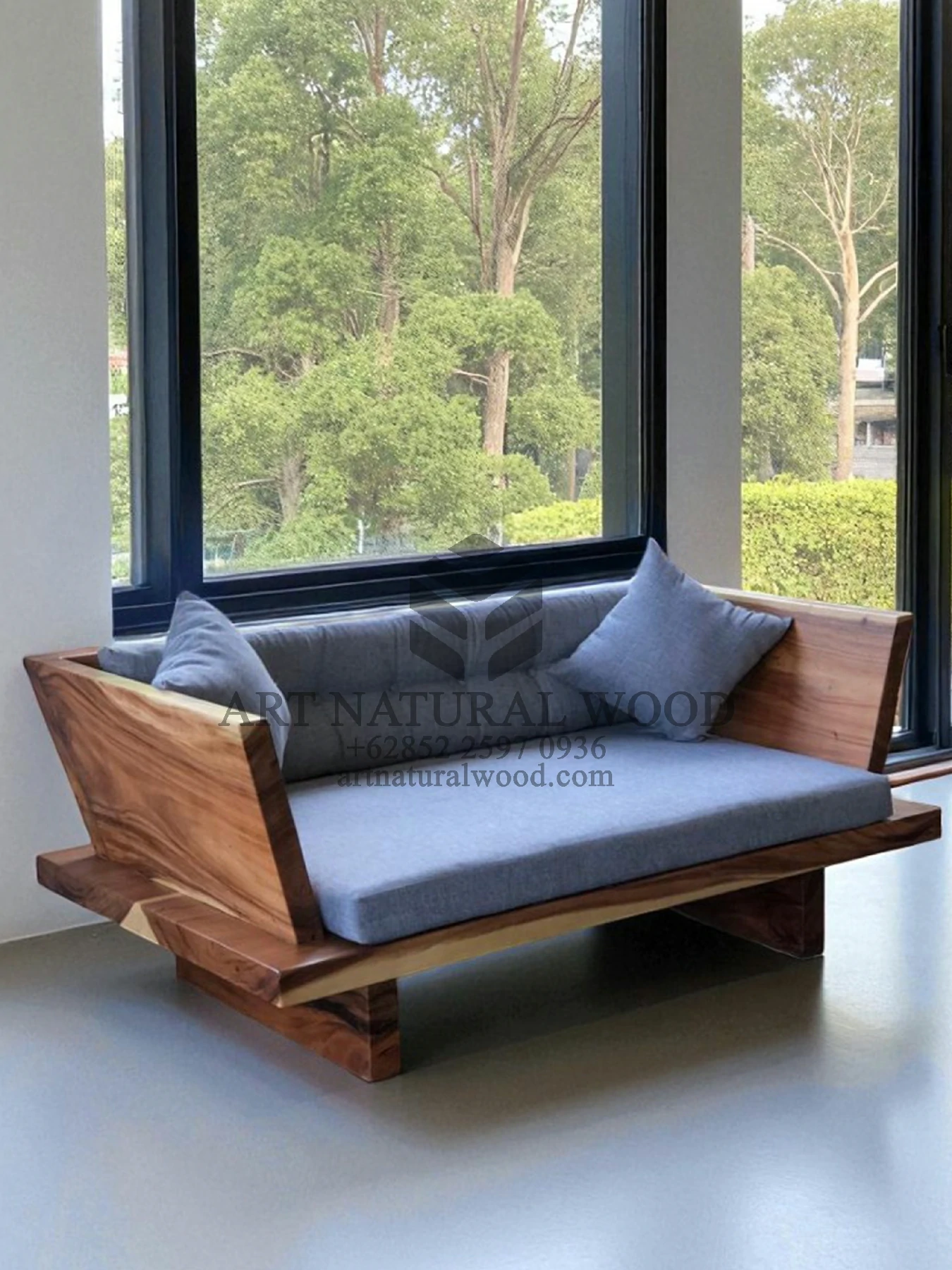 kursi sofa kayu trembesi minimalis modern-sofa tamu kayu solid minimalis