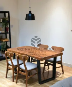 meja kursi cafe minimalis kayu trembesi-meja cafe kayu minimalis modern