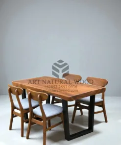 meja kursi cafe minimalis kayu trembesi-meja cafe kayu minimalis modern