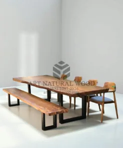 MEJA MAKAN KAYU TREMBESI PANJANG