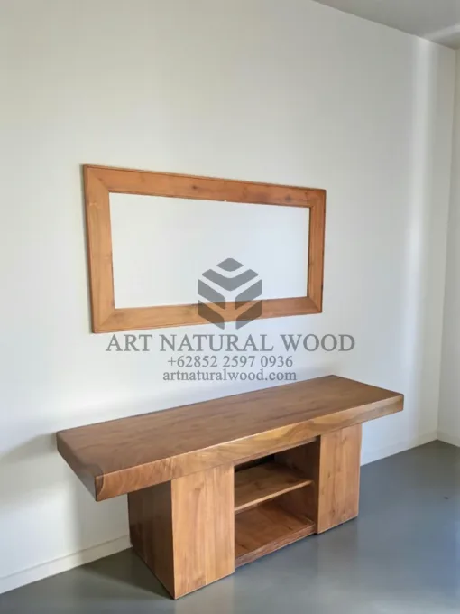 meja wastafel kamar mandi hotel kayu solid
