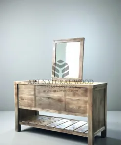 meja wastafel kayu jati solid minimalis antik-meja wastafel minimalis modern
