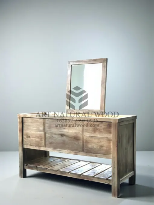 meja wastafel kayu jati solid minimalis antik-meja wastafel minimalis modern