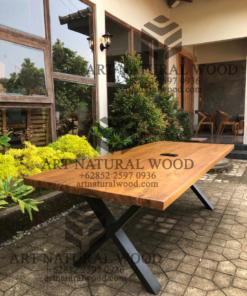 meja meeting kayu jati solid-meja rapat kayu jati solid