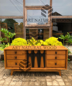 bufet modern minimalis kayu jati