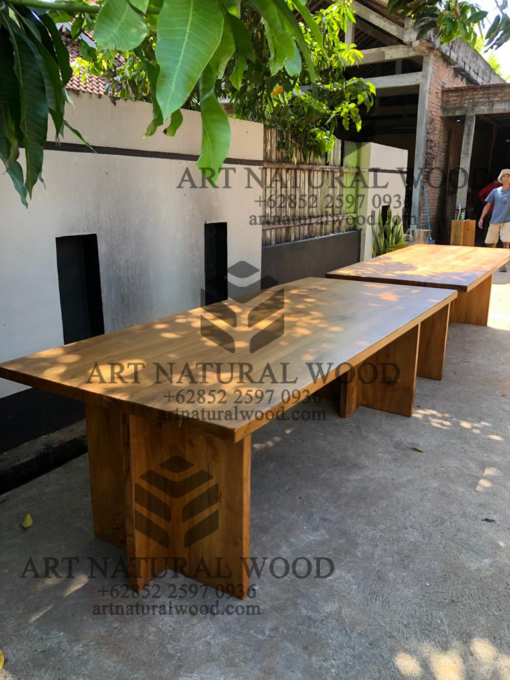 meja meeting kayu jati untuk kantor