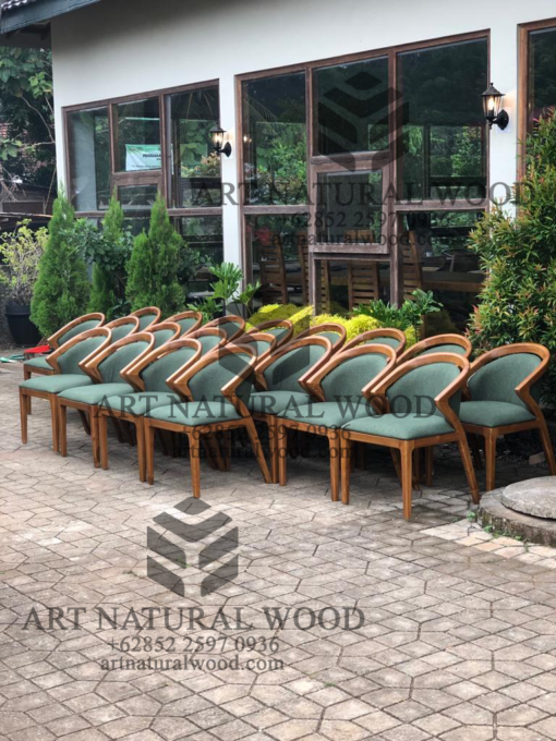 kursi cafe unik minimalis modern kayu jati solid