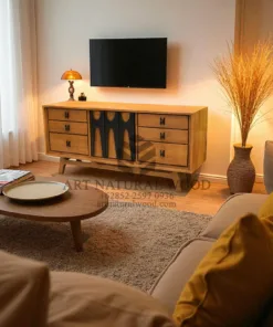 bufet modern minimalis kayu jati