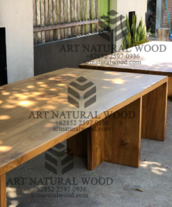meja meeting kayu jati untuk kantor