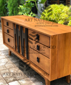 bufet modern minimalis kayu jati