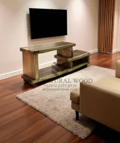 meja hias untuk aquarium kayu trembesi solid