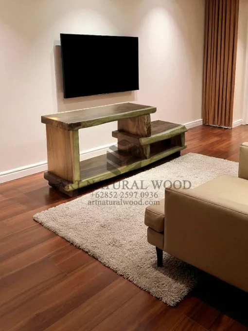 meja hias untuk aquarium kayu trembesi solid