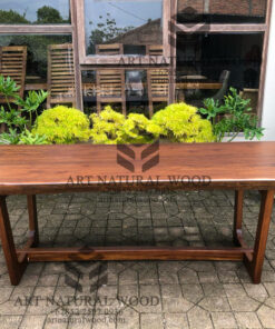 meja makan kayu jati minimalis 6 kursi