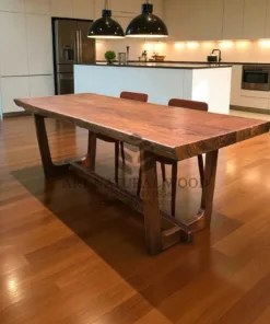 meja makan kayu jati minimalis 6 kursi