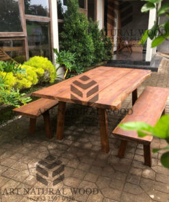 meja makan outdoor kayu jati solid