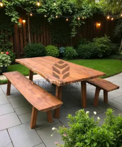 meja makan outdoor kayu jati solid