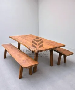 meja makan outdoor kayu jati solid