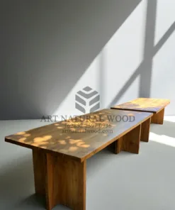 meja meeting kayu jati untuk kantor
