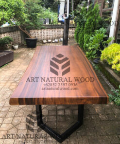 meja rapat kantor minimalis kayu trembesi besar