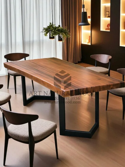 meja rapat kantor minimalis kayu trembesi besar