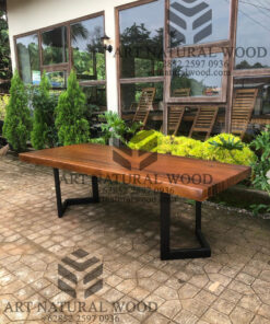 meja rapat kantor minimalis kayu trembesi besar