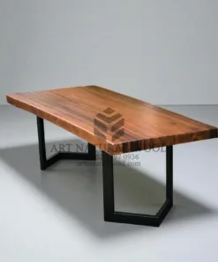 meja rapat kantor minimalis kayu trembesi besar