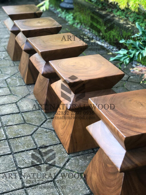 stool kayu trembesi unik