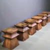 stool kayu trembesi unik