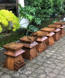 stool kayu trembesi unik