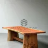 meja makan kayu besar alami minimalis