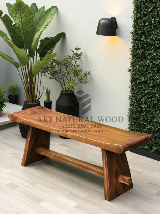 bangku taman kayu trembesi minimalis