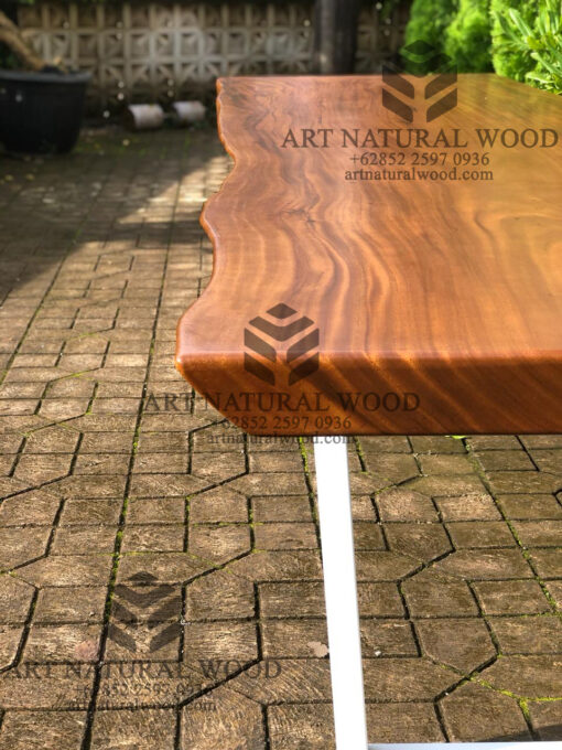 meja kayu solid utuh trembesi minimalis