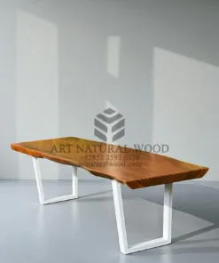 meja kayu solid utuh trembesi minimalis