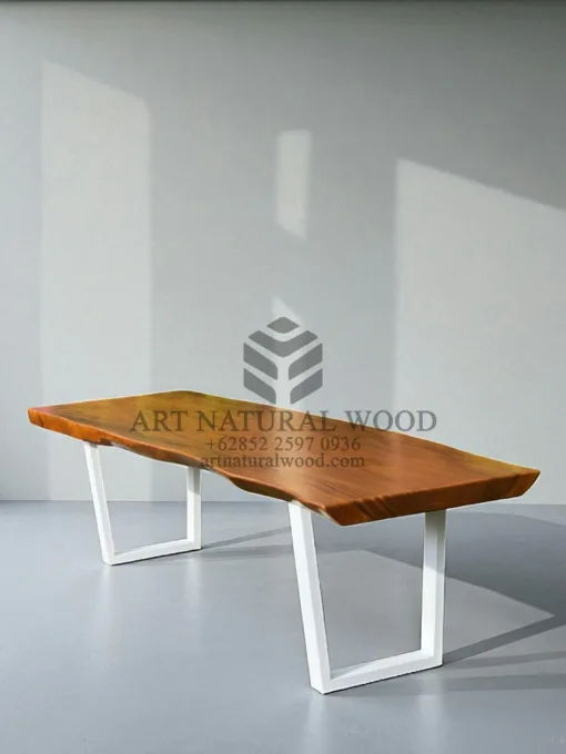 meja kayu solid utuh trembesi minimalis