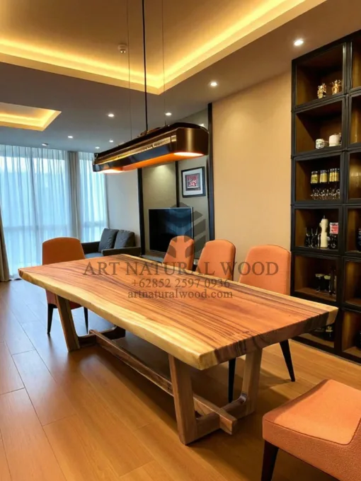 meja makan kayu utuh trembesi antik natural minimalis-meja trembesi-meja antik minimalis