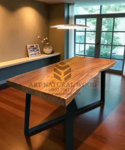meja suar minimalis kayu solid-meja minimalis modern