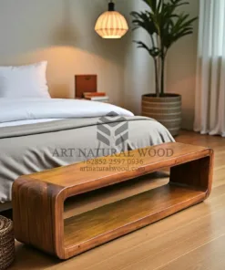 meja tv kayu lubang minimalis modern